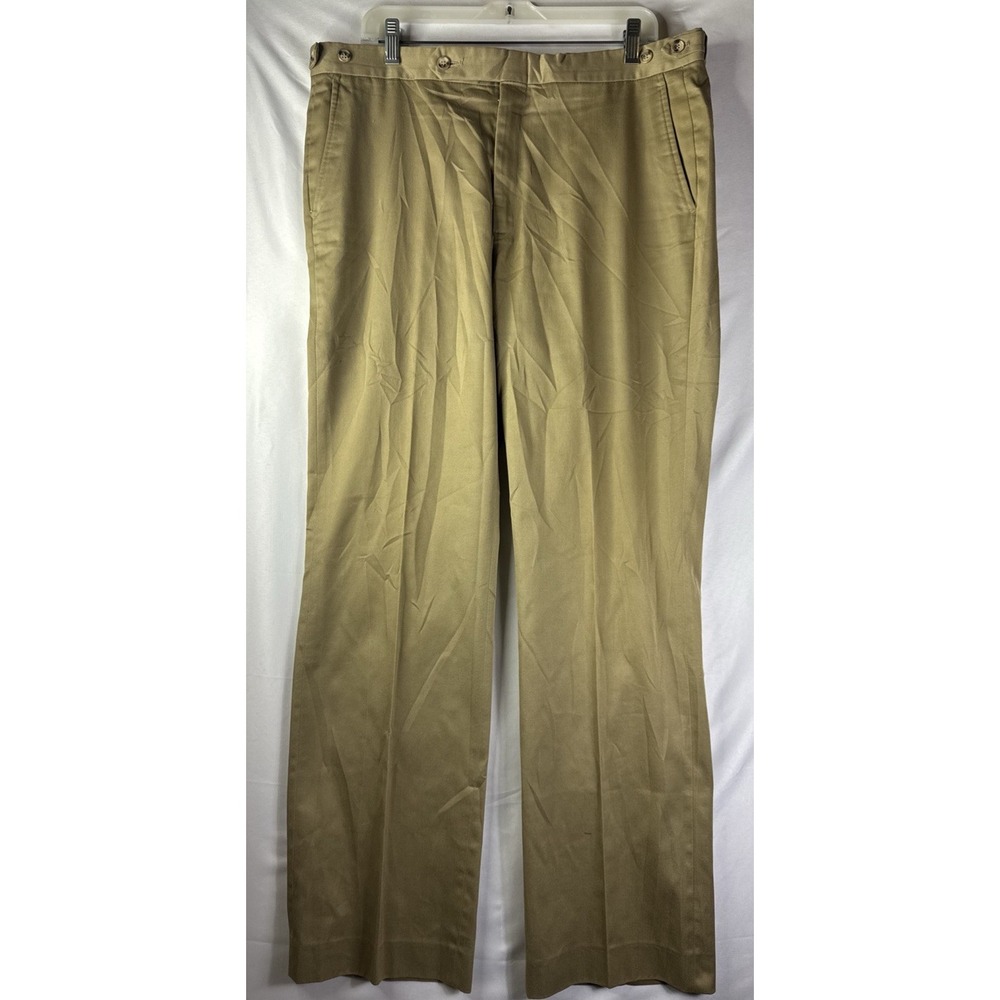 Berle Tailored Dress Pants Mens 36x30 Tan Khaki Straight legs Casual Classic